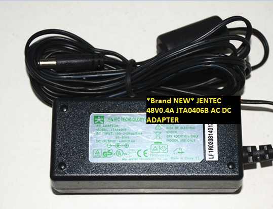 *Brand NEW* JENTEC 48V0.4A JTA0406B AC DC ADAPTER